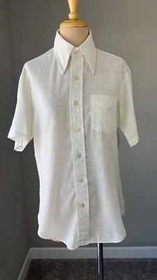 Camisa vintage Deadstock segunda mano rosa de Mack gasa abotonada M Foto 1 de 4