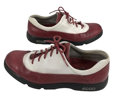 Ecco 女式高尔夫鞋红色白色 39 码 US 8 — 第 1/4 张图片