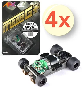 4pc AFX MEGA G+ 1.5 SHORT Rolling Chassis 21029 Fit Wide Tomy Aurora AutoWorld - Picture 1 of 1
