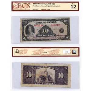 $10 1935 Bank of Canada Note English Text BC-7 - BCS F-12 - Picture 1 of 3