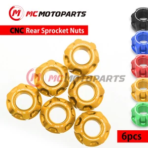 SPOKE6 Gold Rear Sprocket Nuts Kit For Triumph Thruxton 1200 16 17 18 - Picture 1 of 4