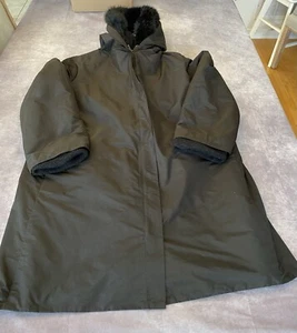 Linda Lundstrom Women's Black 100% Wool Hooded Coat with Shell Size 16 - Picture 1 of 10