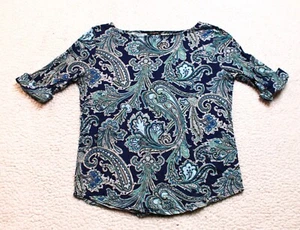 Ann Taylor Floral T-Shirt Women's SMALL Multicolor 3/4 Sleeve - Picture 1 of 4