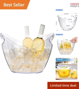 Ice Bucket Acrylic 4L Drink Tub for Wine Champagne Beer Parties Food Grade - Picture 1 of 11