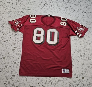 VTG 90s San Francisco 49ers Rice 80 Jersey CHAMPION Sz 52 - Picture 1 of 11