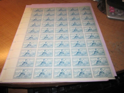 US, Scott #1007, 3 Cent National Guard,  Sheet of 50 Stamps,  MNH, 1953. - Image 1 of 4