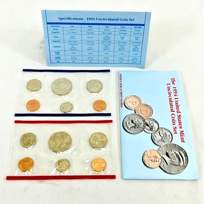 1994 U.S. Mint Uncirculated 12 Coin Set (P & D Mint Marks, Original Envelope) 23 - Image 1 of 4