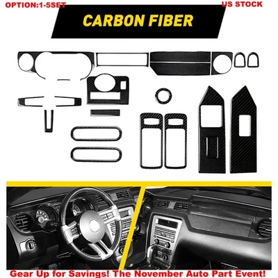 Juego de 1-5 cubiertas decorativas de fibra de carbono para Ford Mustang 2009-2013 Foto 1 de 4