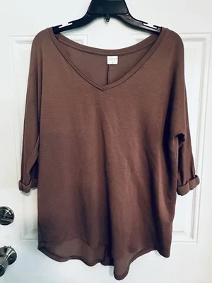 Blusa Tresics feminina marrom rayon/poli manga algemada 3/4 tamanho M - Imagem 1 de 4