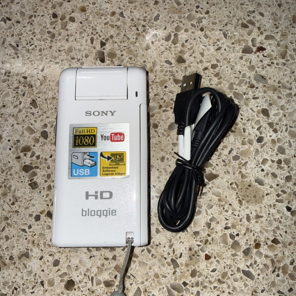 Cámara digital de bolsillo Sony MHS-PM5 HD Bloggie 360 - Probada - Blanca con batería Foto 1 de 4