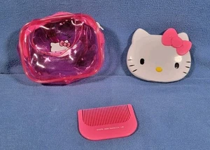 Sanrio 1976, 2005 Hello Kitty Spiegel kompakt mit Kamm und Geldbörse HOT TOPIC 2000er - Bild 1 von 10