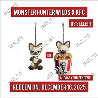 PS5 Monster Hunter Wilds x KFC Japan! Colonel or Barrel Airou Pendent! Code! - Image 1 of 3