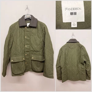 UNIQLO Men's Olive Green Quilted Country Jacket Large With Wool - Picture 1 of 14