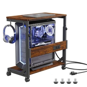 Höhenverstellbarer Computer Tower Ständer mit Ladestation und USB Ladep... - Bild 1 von 8