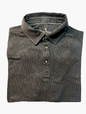 NAT NAST GRAY/BLACK HEATHER MODAL/POLY ULTRA SOFT S/S POLO SHIRT SZ. M - Image 1 of 4