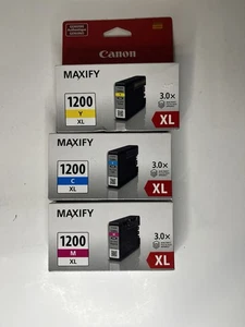 Genuine Canon Maxify PGI-1200XL CYAN/MAGENTA/YELLOW Ink Set of 3 OEM Sealed - Bild 1 von 3