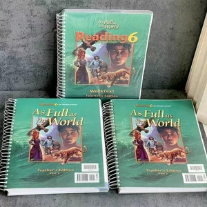 Lot of 3 As Full as the World Reading 6 for Christian Schools BJU Press 2003 NOS - Foto 1 di 5