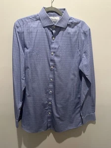 Charles Tyrwhitt Button Dress Shirt Extra Slim Fit 15.5 / 35 Checkered - Picture 1 of 3