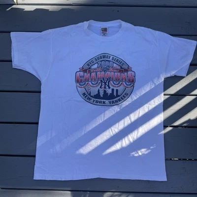 Camiseta de Colección MLB Serie Mundial Subway Series 2000 New York Yankees Mets Talla XL Foto 1 de 4
