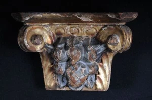 V-135 Museale korinthisches Kapitel, Holz vergoldet 18. Jhd. * - Picture 1 of 1