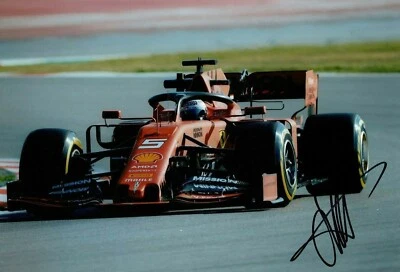 Sebastian Vettel Signed 12X8 Photo FORMULA 1 Ferrari Genuine AFTAL COA (3571) - Image 1 of 2