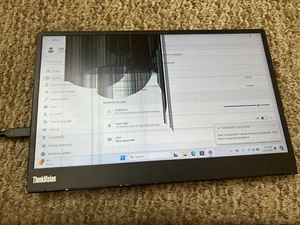 Lenovo ThinkVision M14 14 inch Portable Widescreen Monitor broken screen - Picture 1 of 6