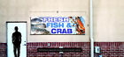 FRESH FISH &amp; Crab Banner Food Market Restaurant Open Sign Shop Display Vinyl Cod
