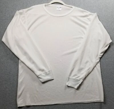 Camiseta Medalist Para Hombre Extra Grande XL Blanca Manga Larga Crew Elastizada Ver a Través Foto 1 de 4