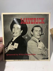 Rare Willy's Jeep Promo 78 Maverick TV Show Cardboard Record  James Garner - Imagen 1 de 5