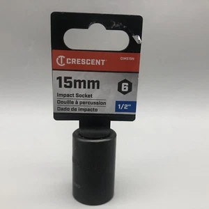 Crescent CIMS15N Black Phosphate 1/2" Drive 6-Point Impact Metric Socket 15 mm - Picture 1 of 6