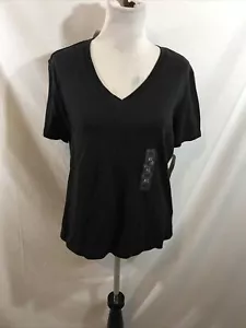 Bold Spirit black short sleeve V neck T, womens XL, NWT, armpit to armpit = 21.5 - Picture 1 of 3