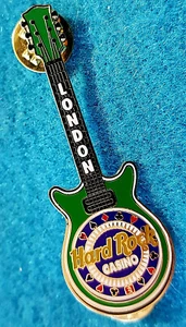 LONDON CASINO GREEN GUITAR ROULETTE WHEEL CARD SUITS LOGO Hard Rock Cafe PIN - Picture 1 of 1
