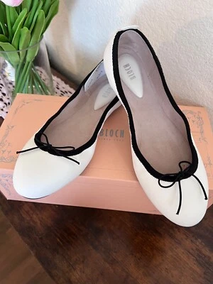 Zapatos planos de ballet Bloch Nashira para mujer en cuero blanco/negro - talla EU36/US 6 Foto 1 de 4
