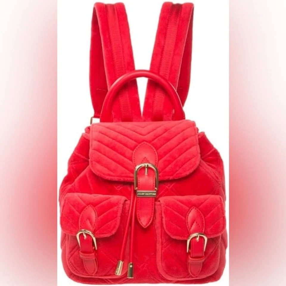 MOCHILA DE TERCIOPELO FAIRMONT FAIRYTALE 1997 VINTAGE JUICY COUTURE EN ROJO. Foto 1 de 4