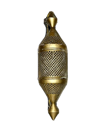 Vintage Moroccan Pierced Brass or Bronze Pendant Hanging Lantern Light Fixture Cover