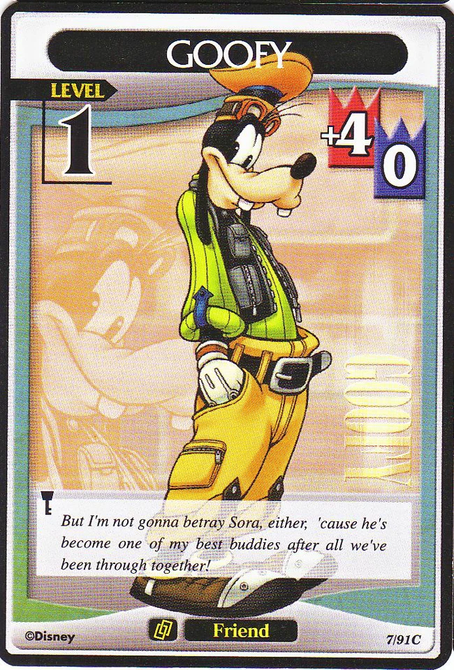 KINGDOM HEARTS TCG Base Set 7/91C GOOFY Level 1 NM Disney Trading Card ccg - Image 1 of 1