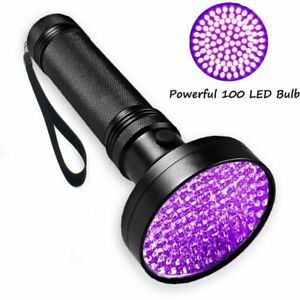 100 LED UV Ultrafiolet Latarka BlackLight Lampa Latarka 395nM Kontrola