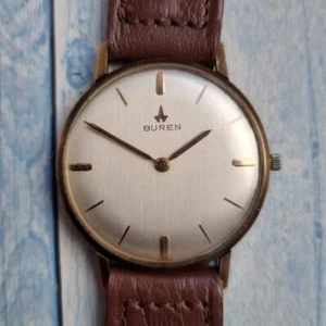 Vintage 9k Solid Gold Hand-Winding Buren Men's Watch Cal. 280  9ct - Picture 1 of 8