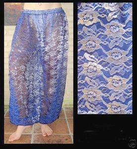 Haremshose Bauchtanz Spitze blau mit silber & gold Blumenmuster 1 - Bild 1 von 1