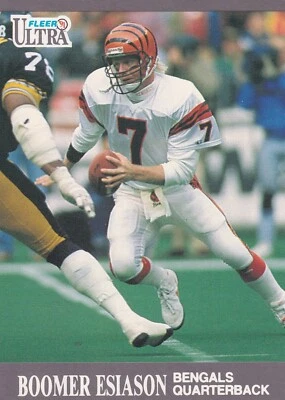 1991 Fleer Ultra #15 - Boomer Esiason - Cincinnati Bengals - Image 1 of 2