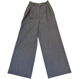Authentic CHANEL BOUTIQUE Size:36 Pants Gray WOOL #36636043 - Picture 1 of 8