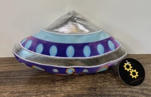 UFO 8" Stuffed Plush Toy Factory Space Flying Object Aliens Purple Silver - Picture 1 of 4