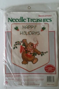 Needle Treasures Winsome Bear Banner Needlepoint Kit #06870 Happy Holidays NEW - Picture 1 of 2