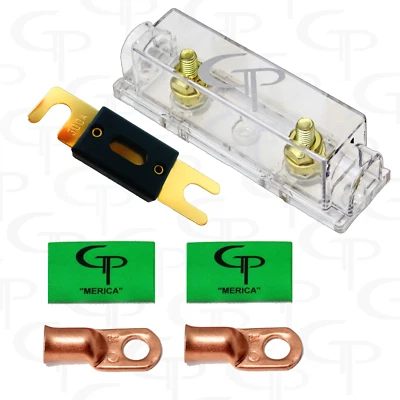 ANL Fuse block 350 amp FUSE w/ (2) 1/0 AWG Lugs and heat shrink GP Car Audio G - Image 1 of 2