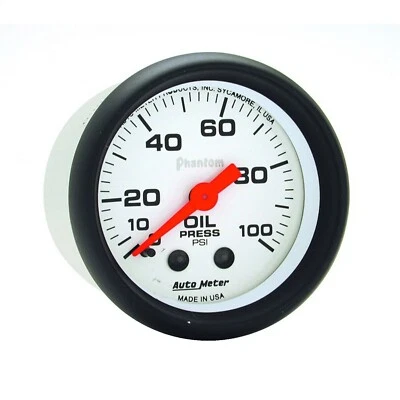 Auto Meter 5721 Phantom Oil Pressure Gauge Mechanical 0-100 Psi 2 1/16" (52mm) - Image 1 of 2