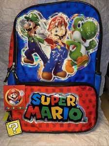 Nintendo Boys Game on! Super Mario Brothers Yoshi Luigi 17" Backpack, Red - Picture 1 of 6