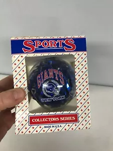 VTG TOPPERSCOT DENVER CO NY GIANTS FOOTBALL BLUE CONFETTI CHRISTMAS ORNAMENT - Picture 1 of 3