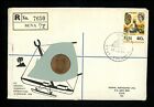 Histoire postale Fidji #273 PNC 2 cents KM#28 pièce de monnaie décimale FDC 1969 Suva