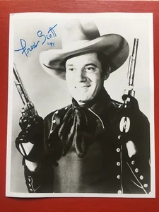 RARE Signed Autograph Fred Scott (DATED Year of Passing) Singing Cowboy Actor BW - Picture 1 of 8