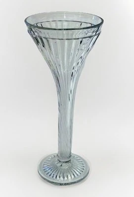 Antique Circa 1900 Fluted Glass Display Shelf Support Riser Vase-12” H - Image 1 of 4